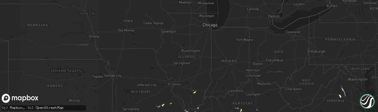 Hail map in Illinois on June 6, 2025