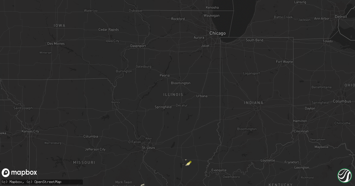 Hail map in Illinois on June 6, 2025