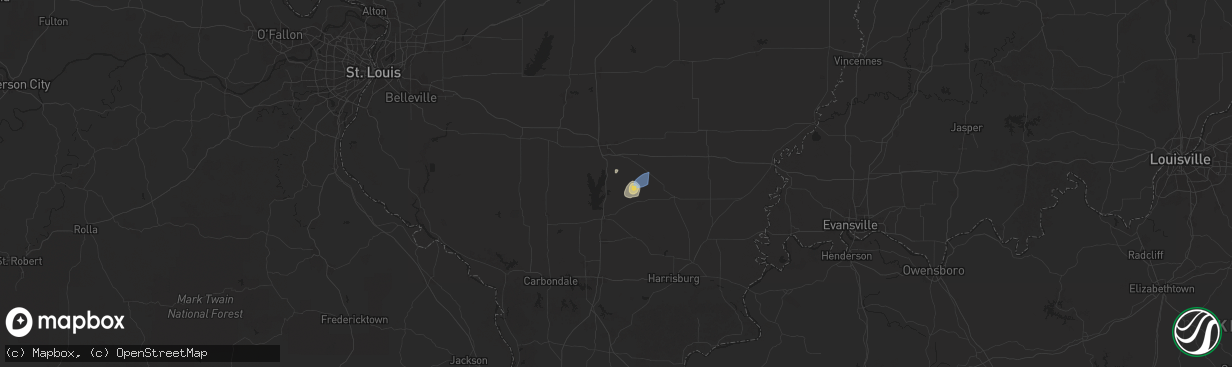 Hail map in Ina, IL on June 6, 2025