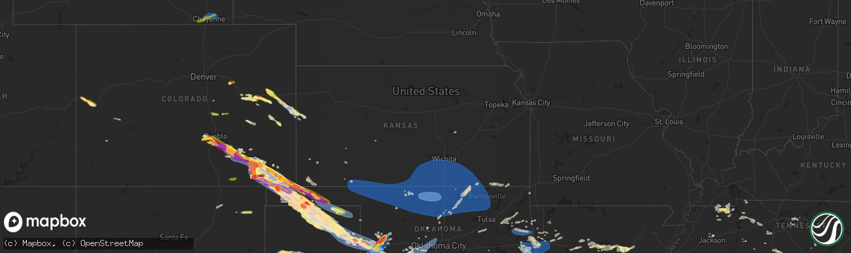 Hail map in Kansas on June 6, 2025