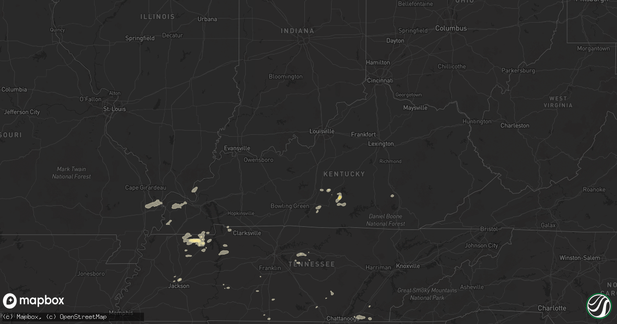 Hail map in Kentucky on June 6, 2025