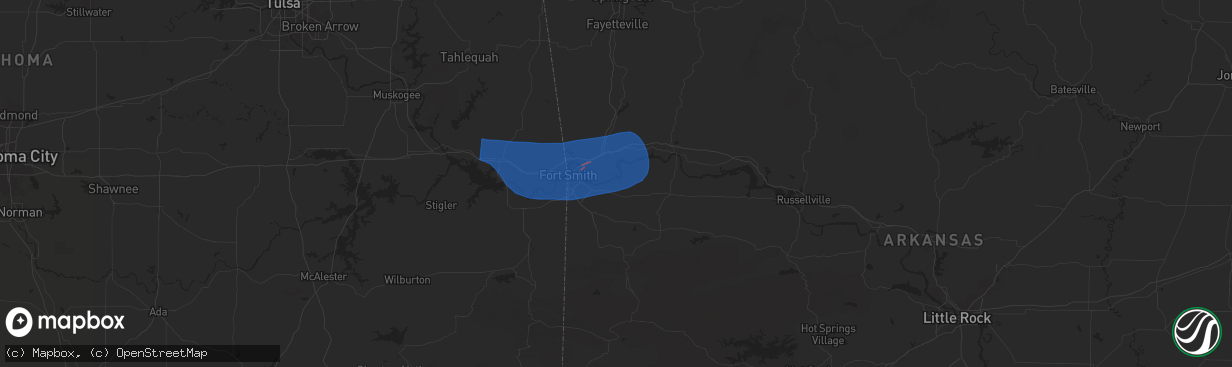 Hail map in Lavaca, AR on June 6, 2025