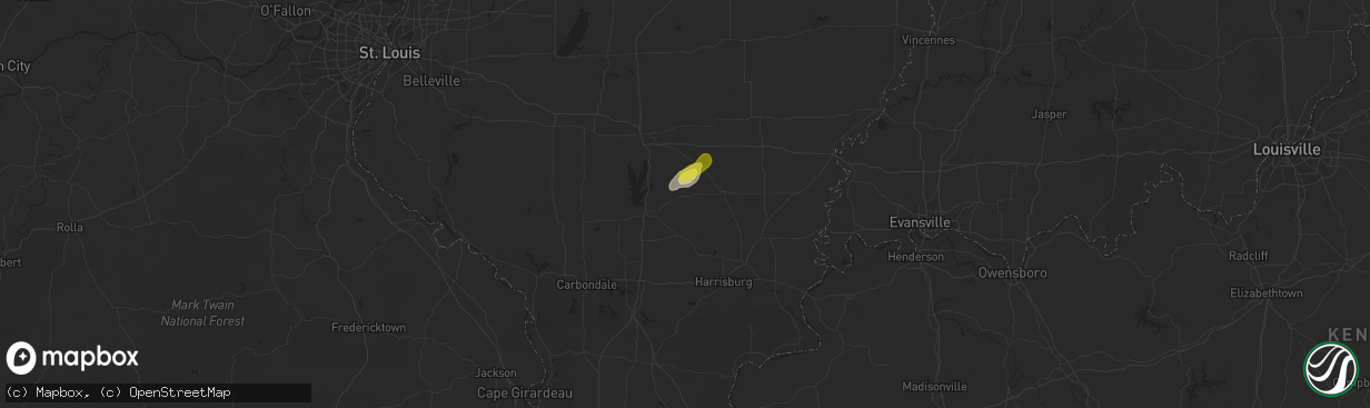 Hail map in Macedonia, IL on June 6, 2025
