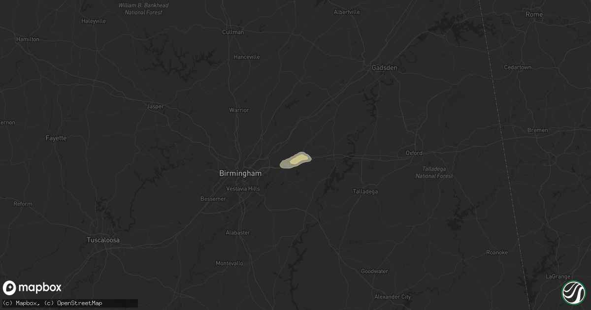 Hail map in Moody, AL on June 6, 2025