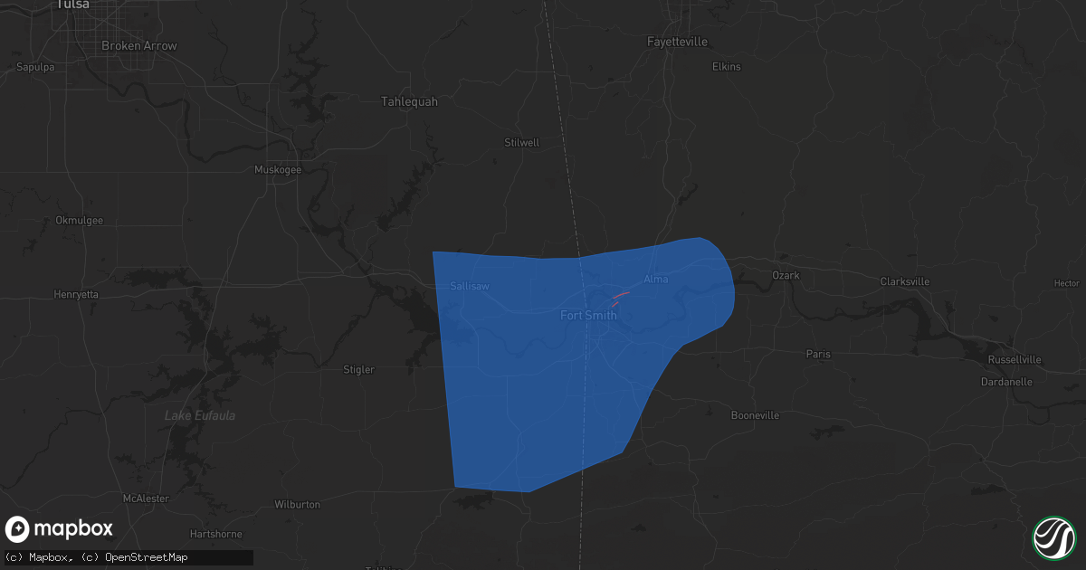 Hail map in Muldrow, OK on June 6, 2025