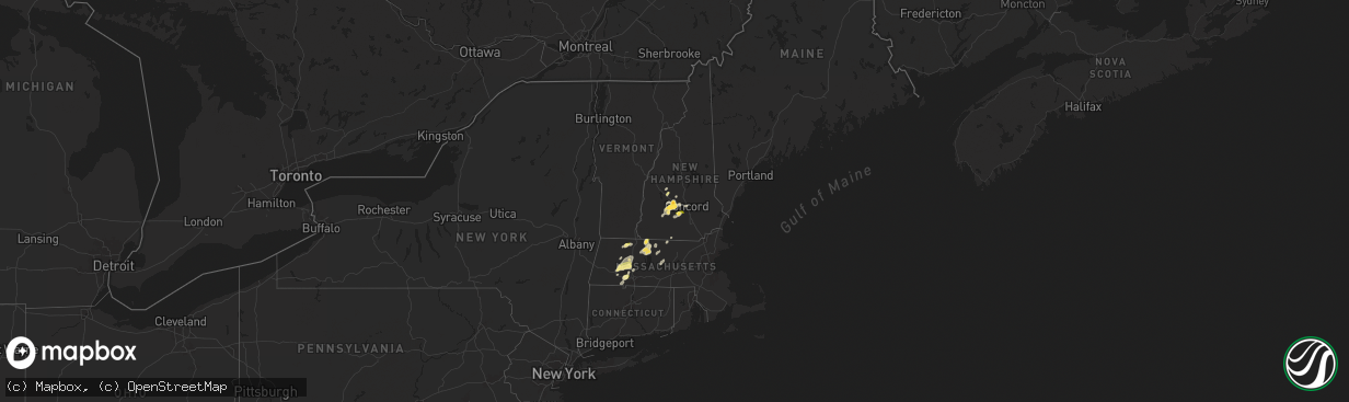 Hail map in New Hampshire on June 6, 2025