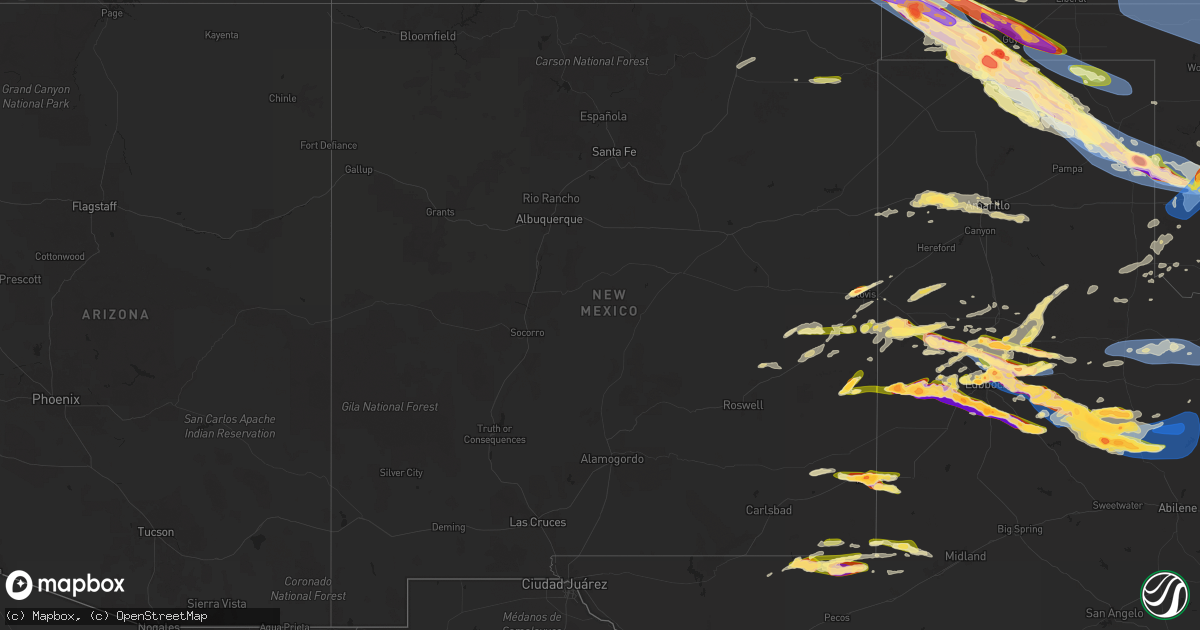 Hail map in New Mexico on June 6, 2025