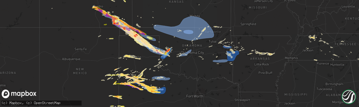 Hail map in Oklahoma on June 6, 2025