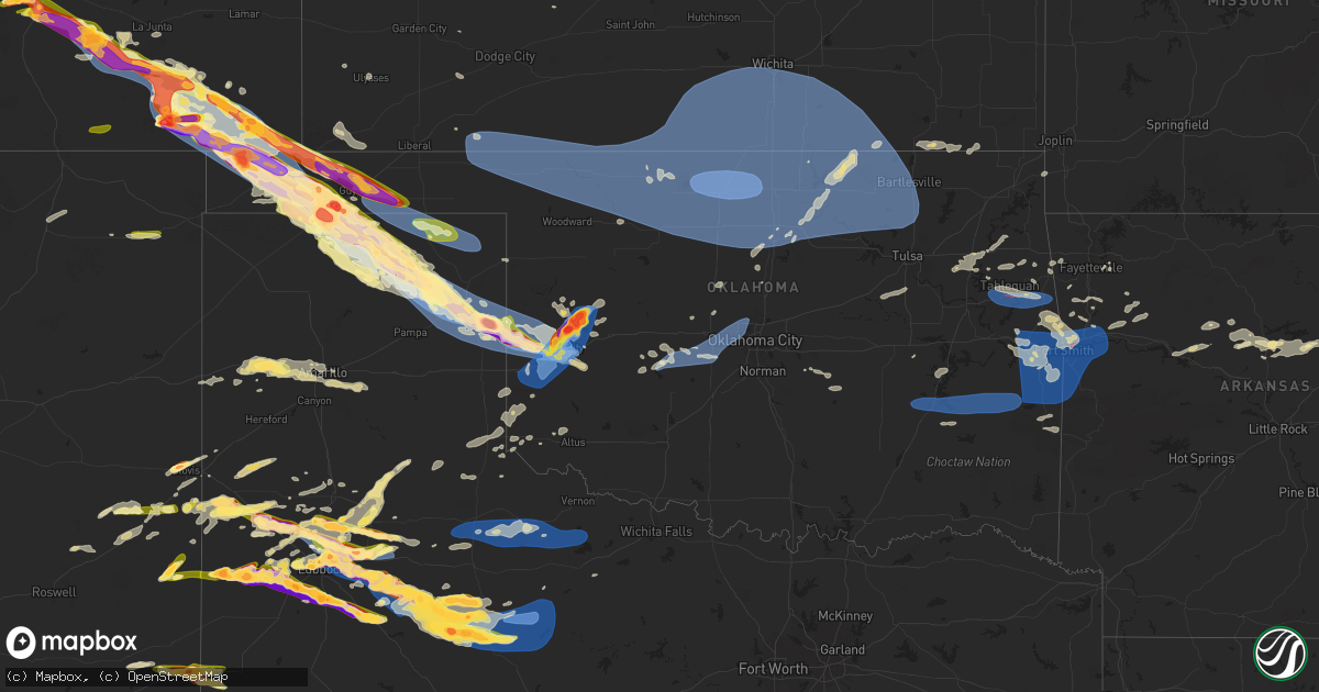 Hail map in Oklahoma on June 6, 2025
