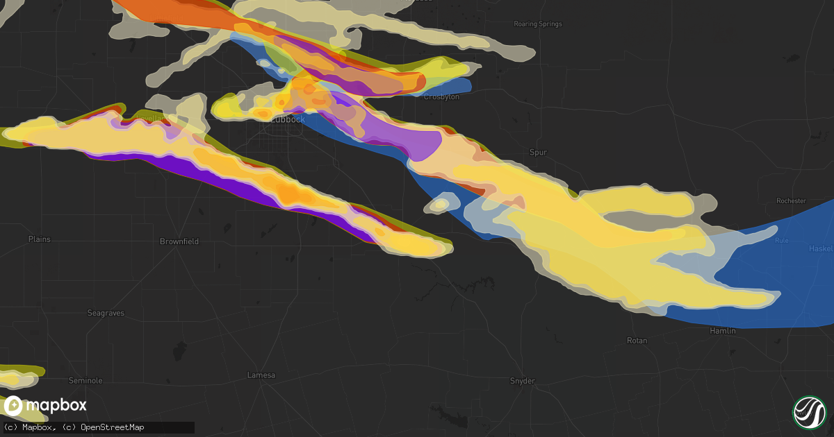 Hail map in Post, TX on June 6, 2025