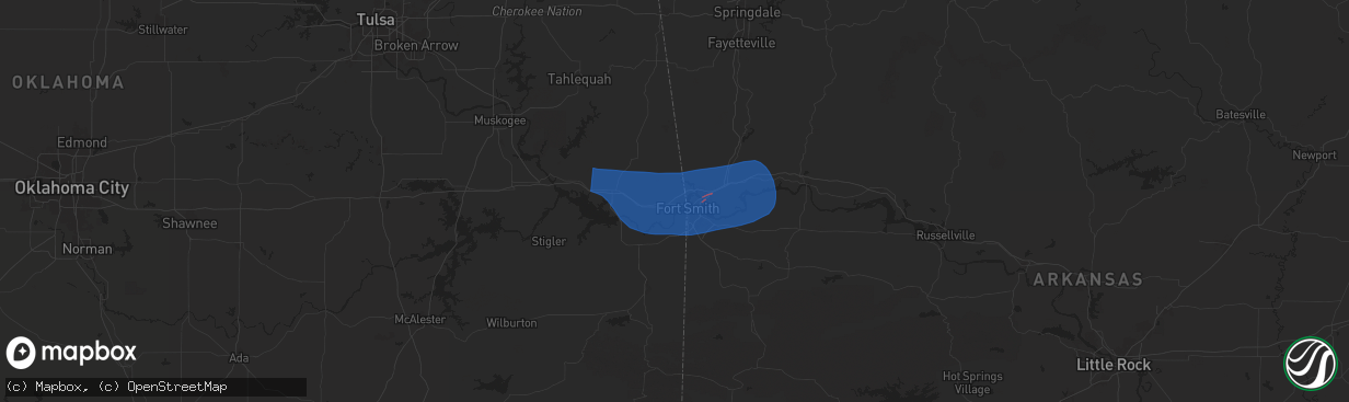 Hail map in Roland, OK on June 6, 2025