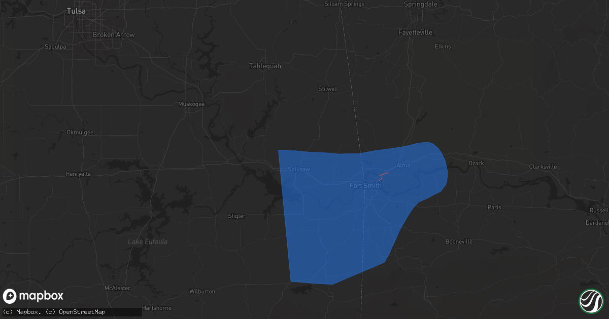 Hail map in Sallisaw, OK on June 6, 2025