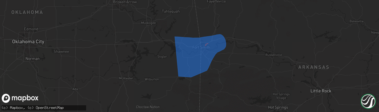Hail map in Spiro, OK on June 6, 2025