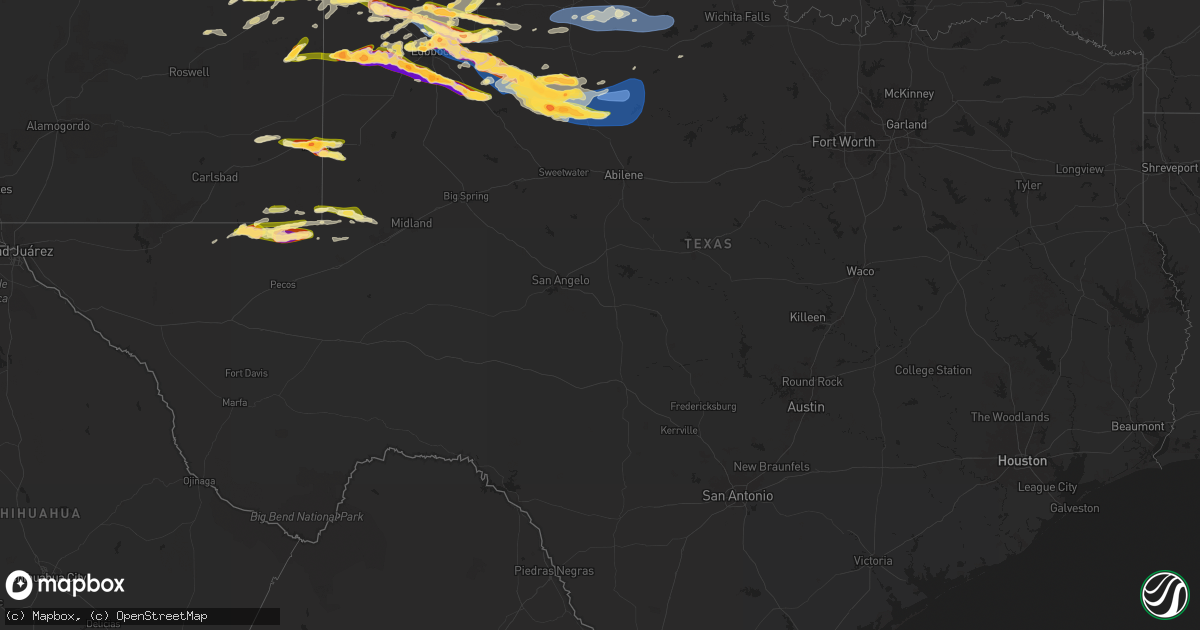 Hail map in Texas on June 6, 2025
