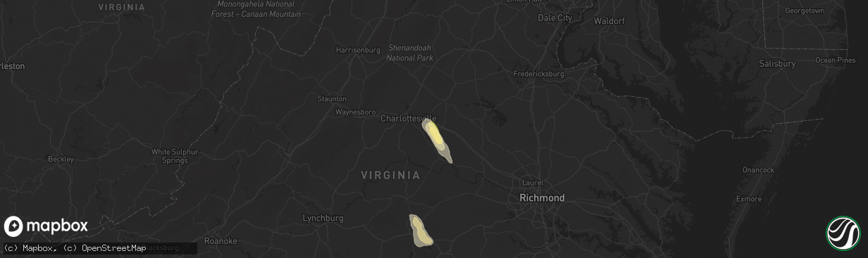 Hail map in Troy, VA on June 6, 2025