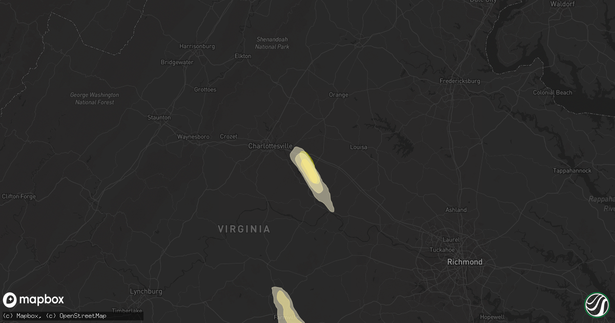 Hail map in Troy, VA on June 6, 2025