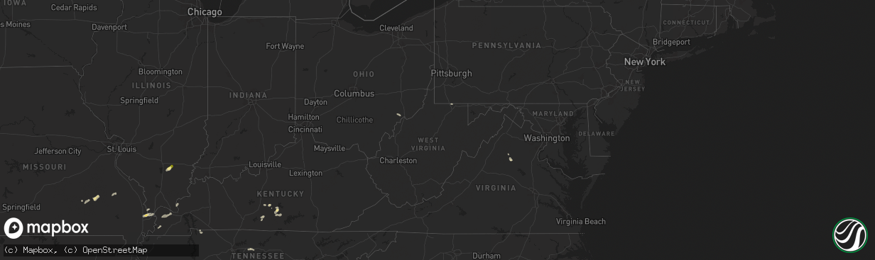Hail map in West Virginia on June 6, 2025