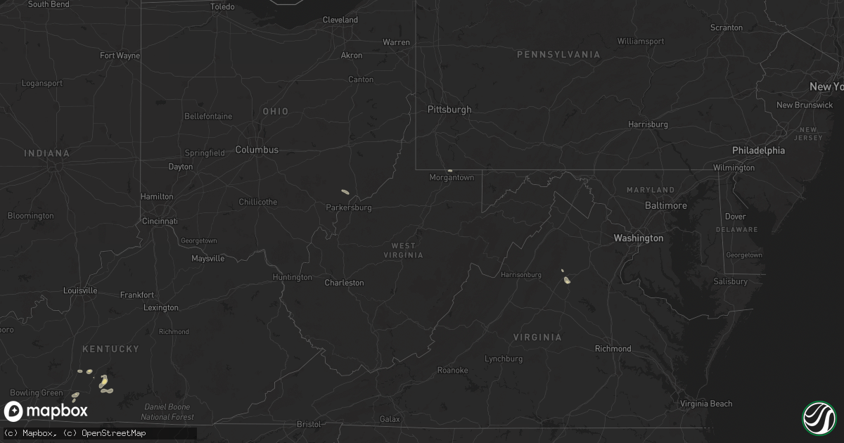 Hail map in West Virginia on June 6, 2025