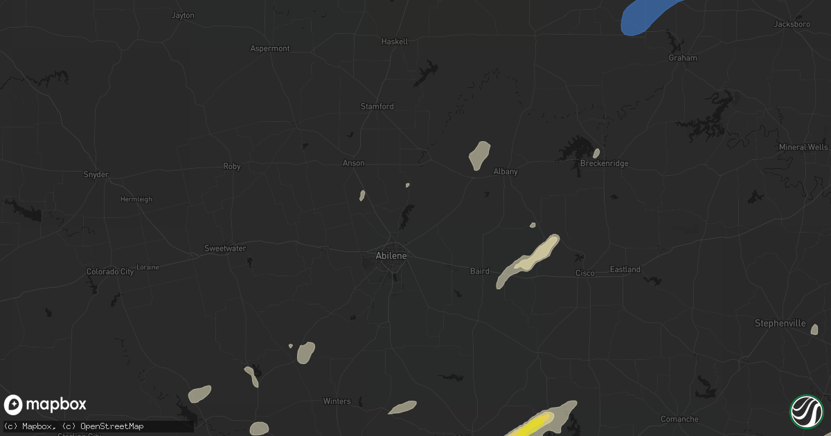 Hail map in Abilene, TX on June 6, 2026