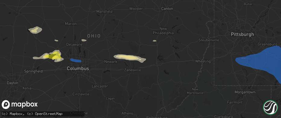 Hail map in Adamsville, OH on June 6, 2026