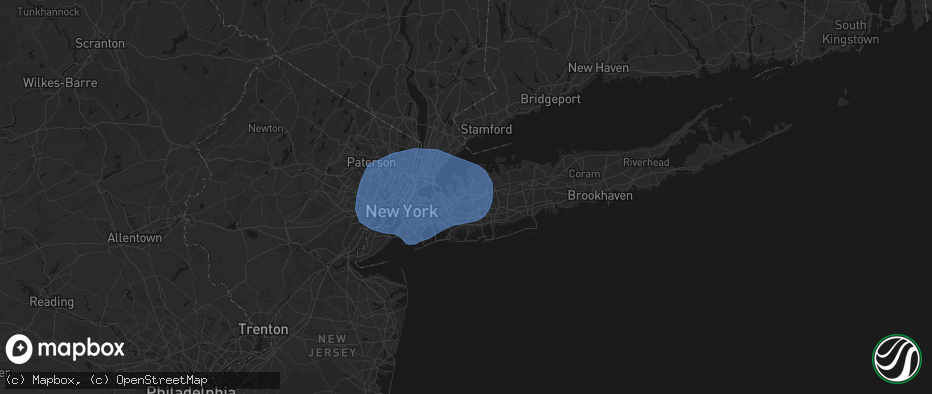 Hail map in Albertson, NY on June 6, 2026