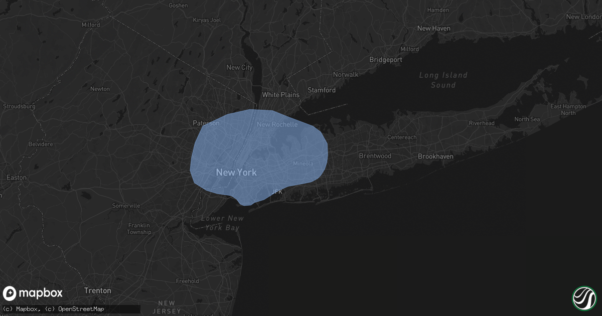 Hail map in Albertson, NY on June 6, 2026