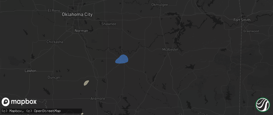 Hail map in Allen, OK on June 6, 2026