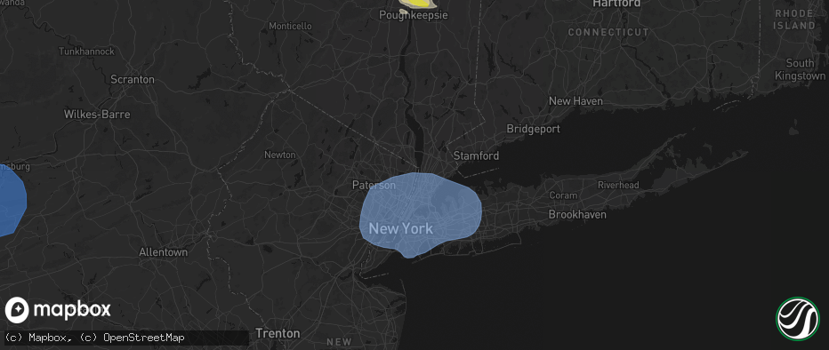 Hail map in Alpine, NJ on June 6, 2026