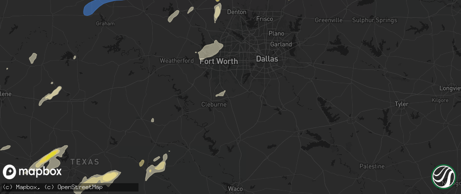 Hail map in Alvarado, TX on June 6, 2026
