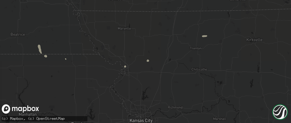 Hail map in Amity, MO on June 6, 2026