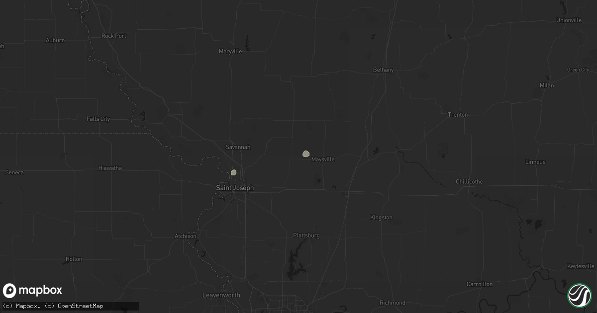 Hail map in Amity, MO on June 6, 2026