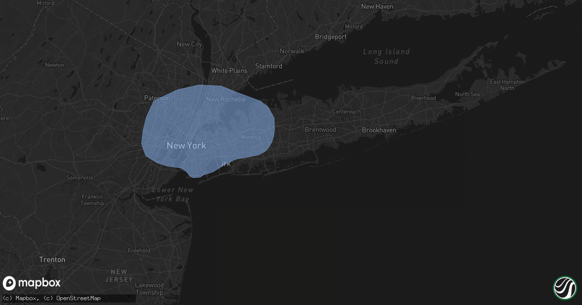 Hail map in Amityville, NY on June 6, 2026