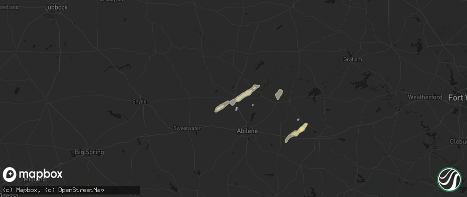 Hail map in Anson, TX on June 6, 2026