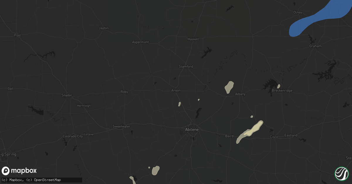 Hail map in Anson, TX on June 6, 2026