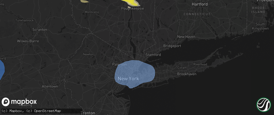 Hail map in Ardsley, NY on June 6, 2026