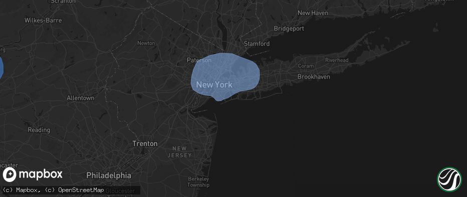 Hail map in Arverne, NY on June 6, 2026