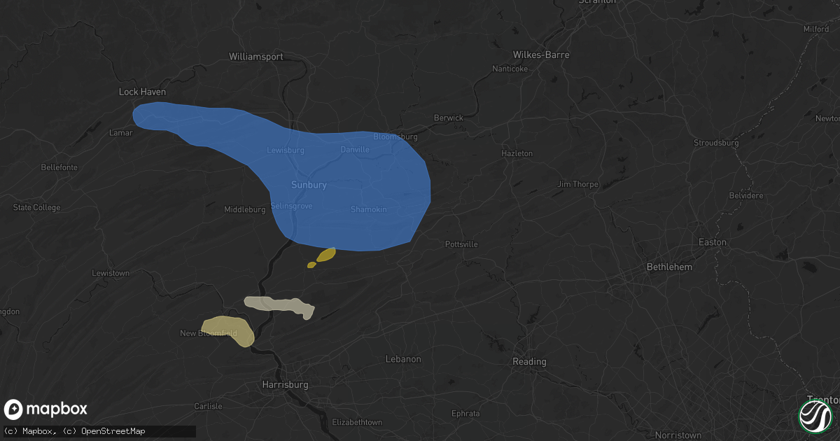Hail map in Ashland, PA on June 6, 2026