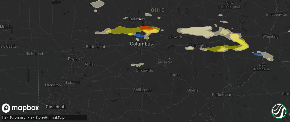 Hail map in Ashville, OH on June 6, 2026