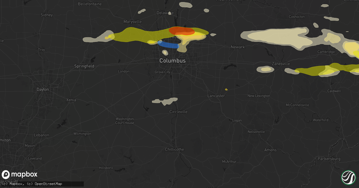 Hail map in Ashville, OH on June 6, 2026