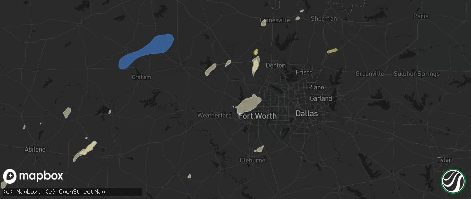 Hail map in Azle, TX on June 6, 2026