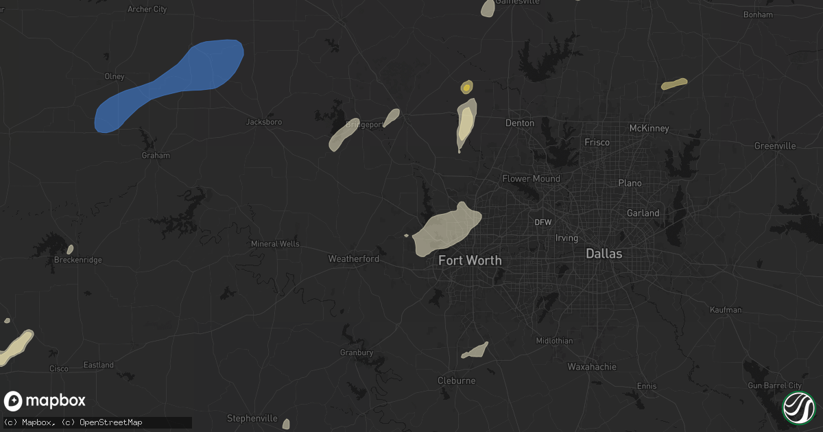 Hail map in Azle, TX on June 6, 2026