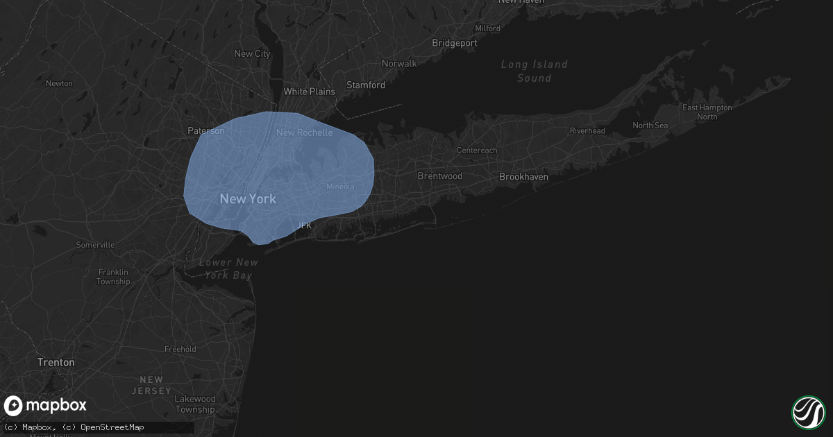 Hail map in Babylon, NY on June 6, 2026