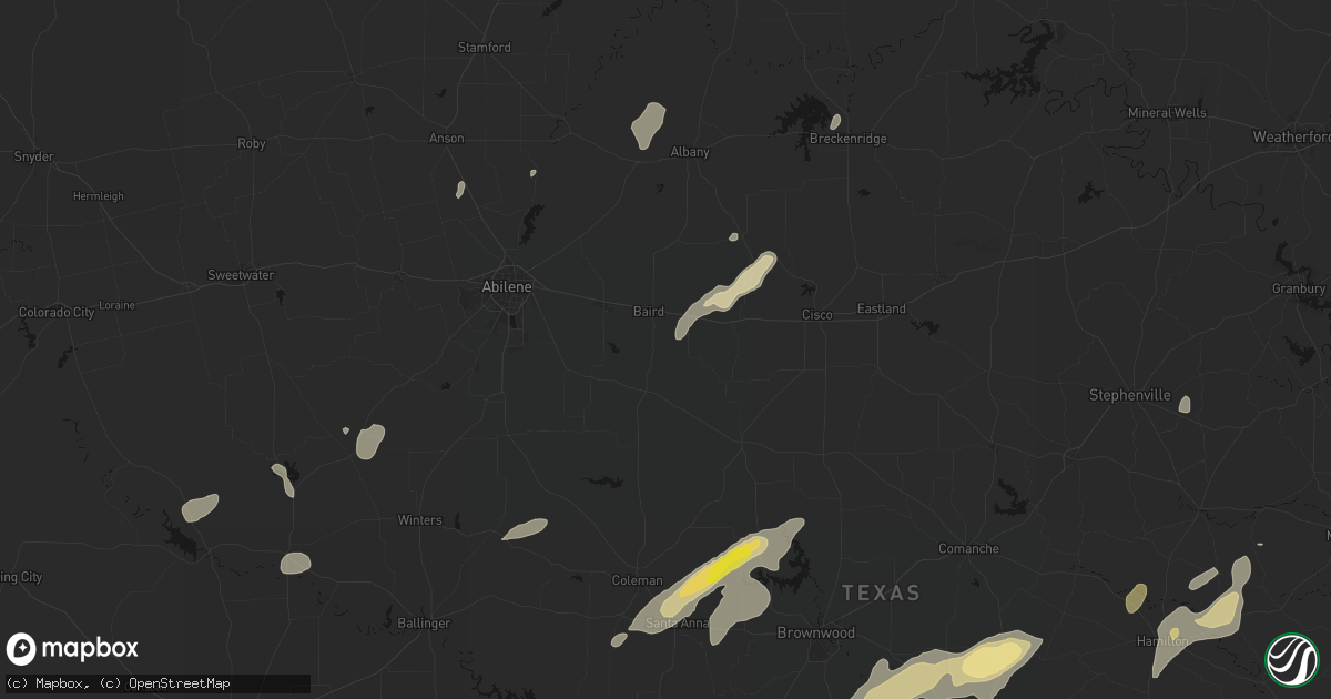 Hail map in Baird, TX on June 6, 2026