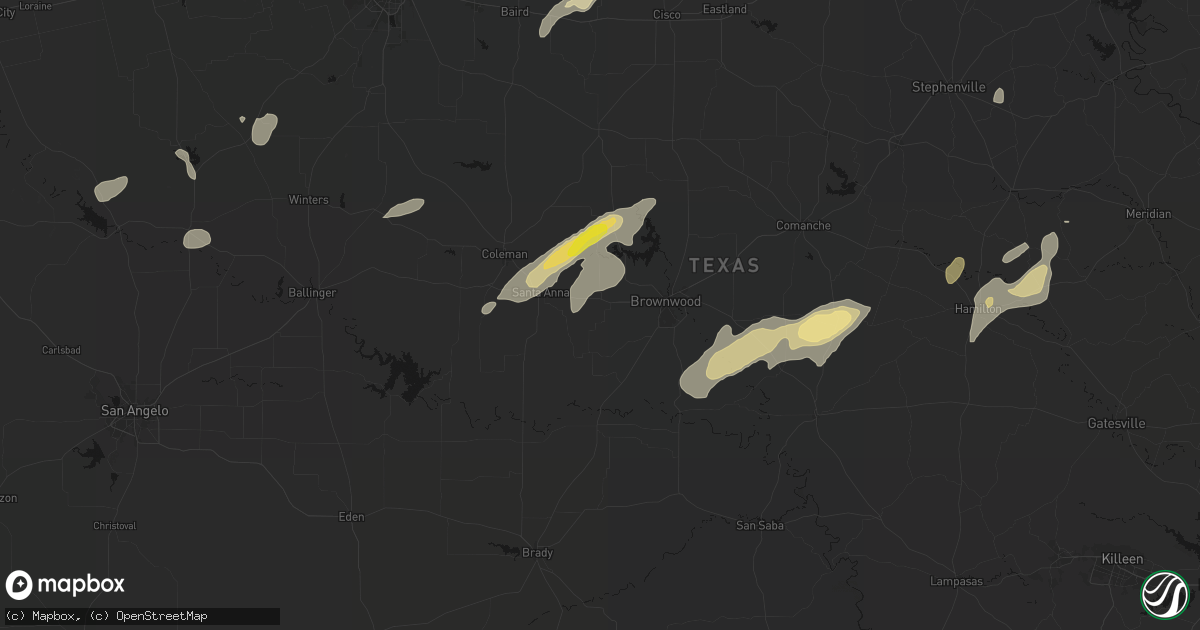 Hail map in Bangs, TX on June 6, 2026