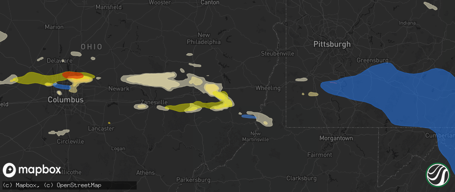 Hail map in Barnesville, OH on June 6, 2026