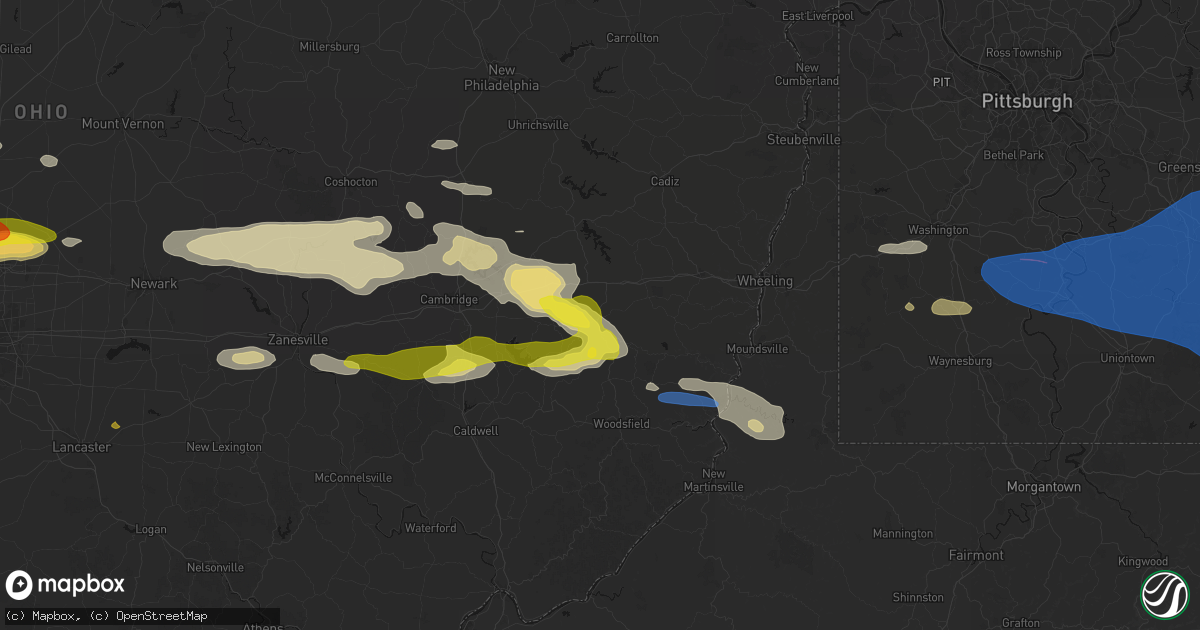 Hail map in Barnesville, OH on June 6, 2026