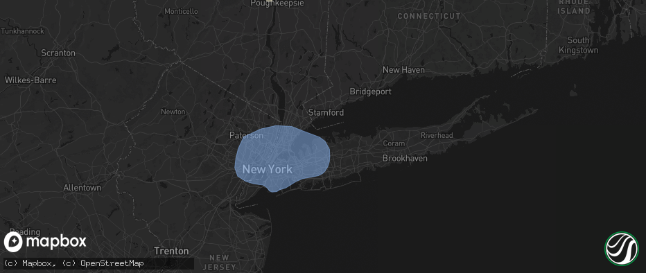 Hail map in Bayville, NY on June 6, 2026