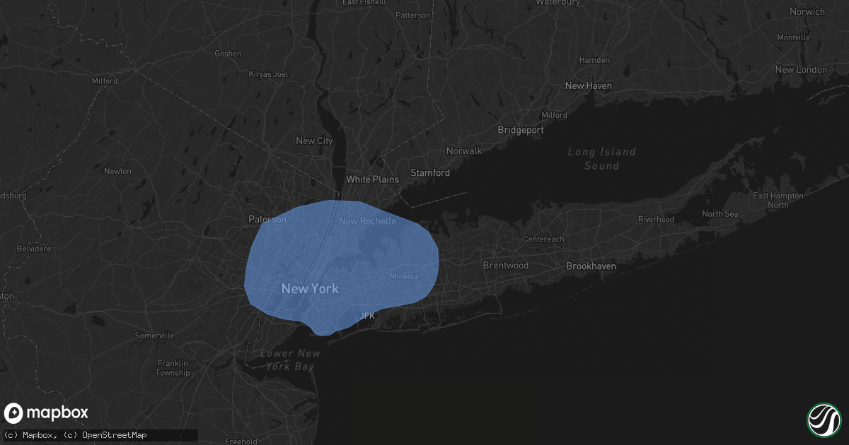 Hail map in Bayville, NY on June 6, 2026