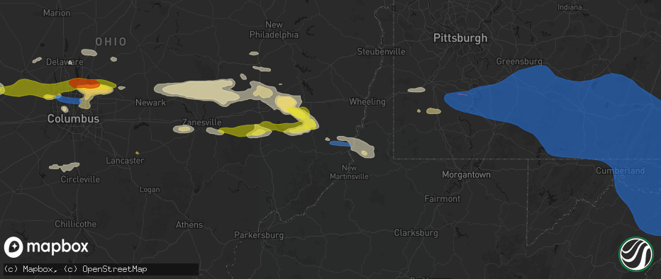 Hail map in Beallsville, OH on June 6, 2026