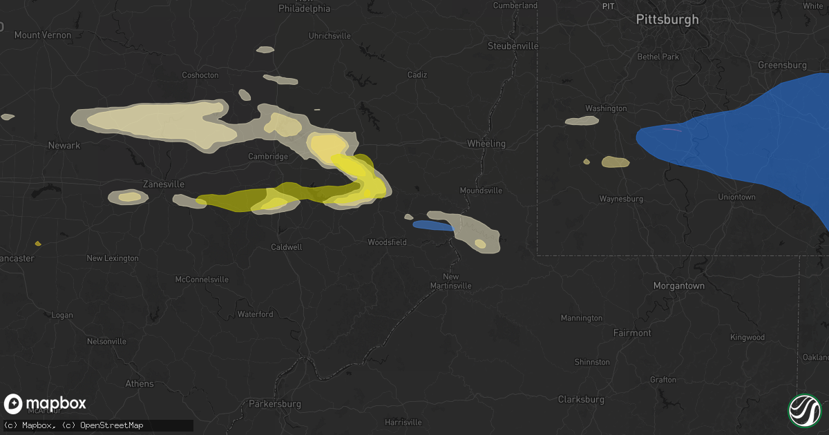 Hail map in Beallsville, OH on June 6, 2026